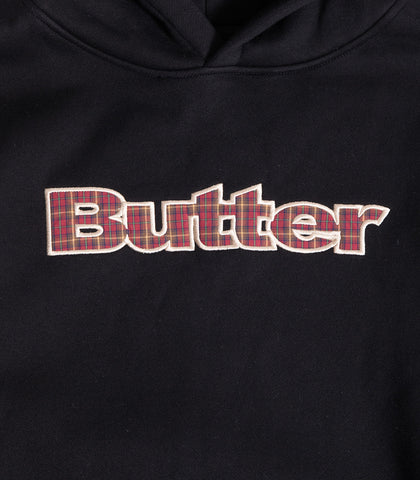Butter Goods Plaid Logo Applique Hooded Sweatshirt