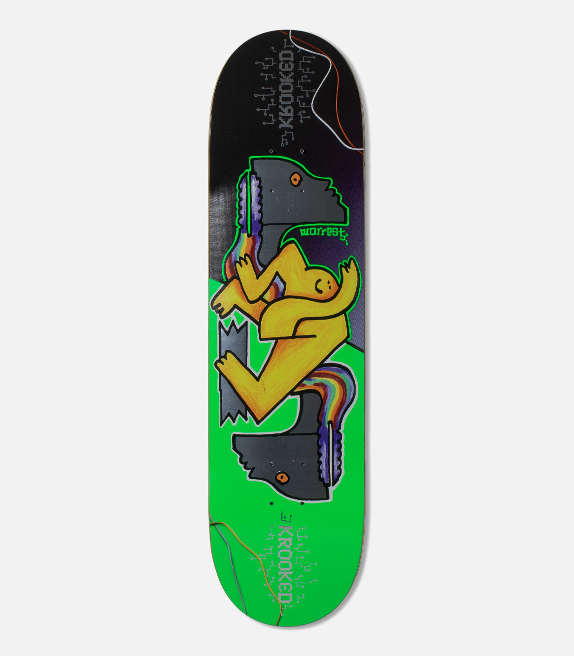 Krooked Bobby Worrest Neon Robot Twin Tail Slick Deck