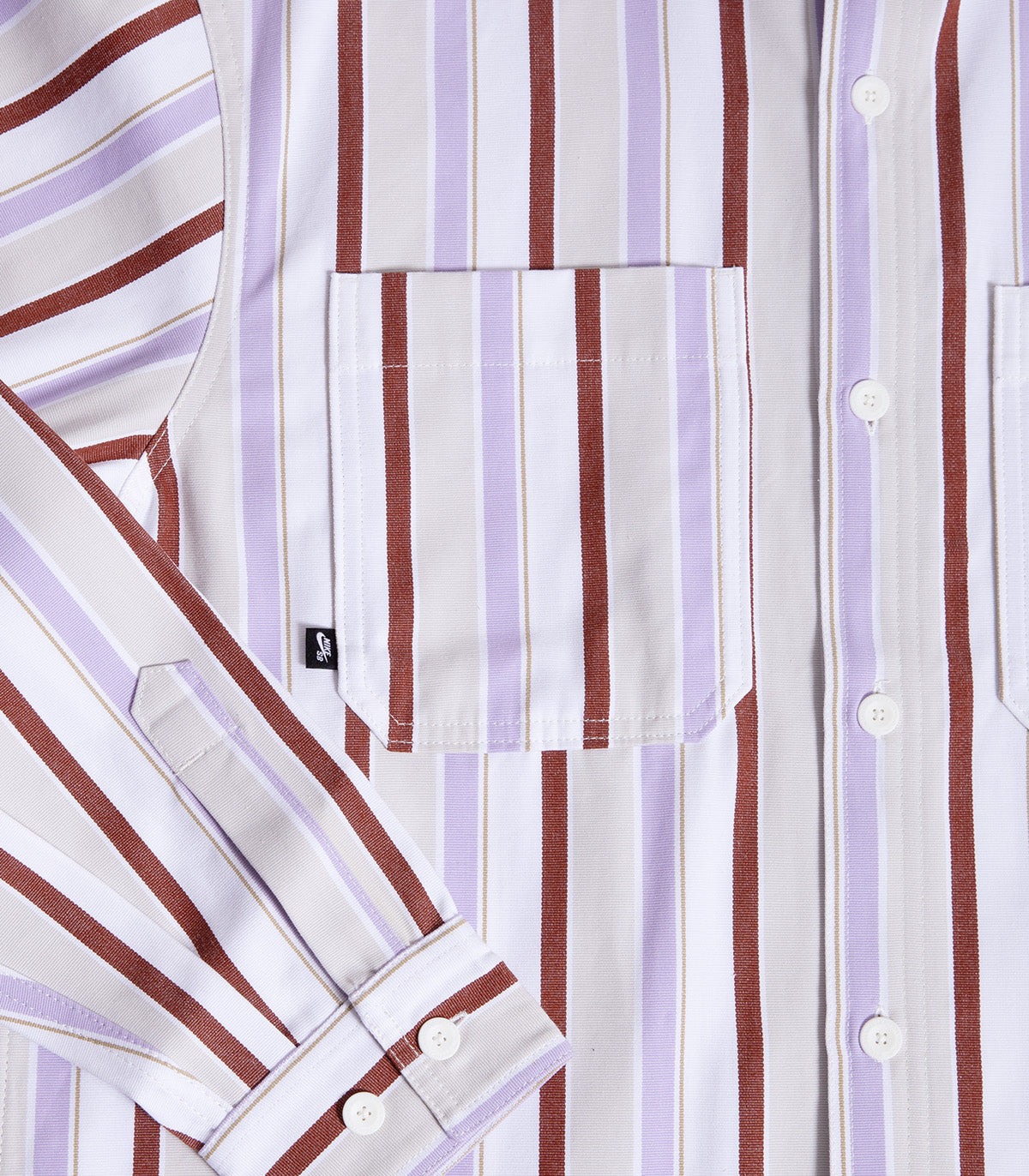 Nike SB Striped Button Up Woven Skate Stop