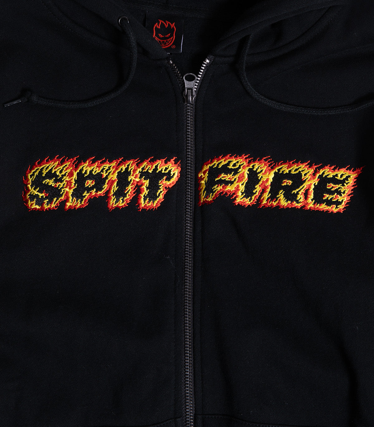 Spitfire Flames Script Zip Up Hooded Sweatshirt